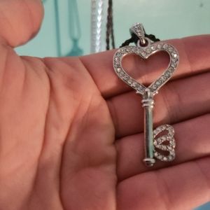 Jewel encrusted key pendent